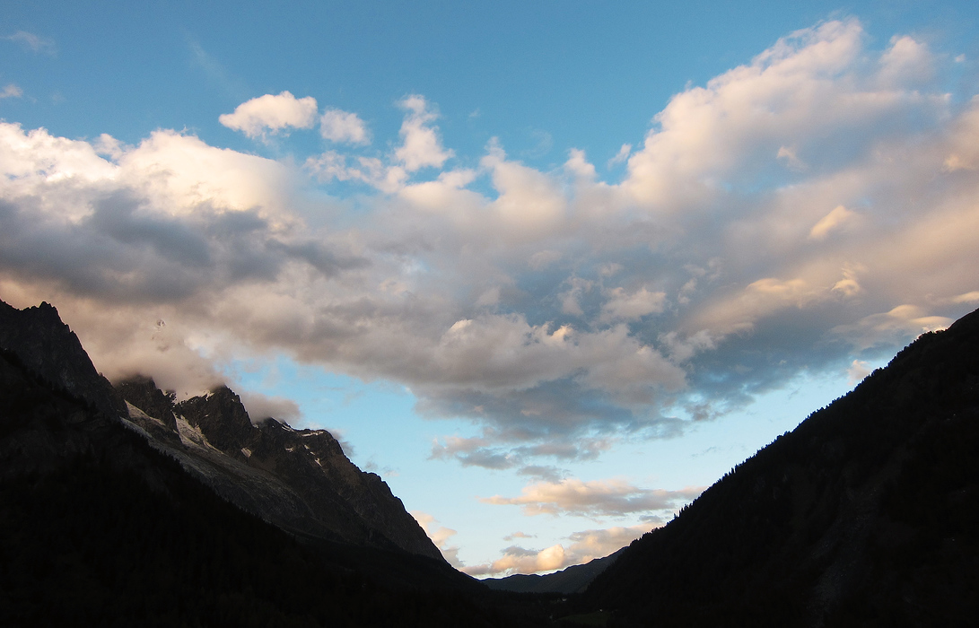 sunset over mont blanc